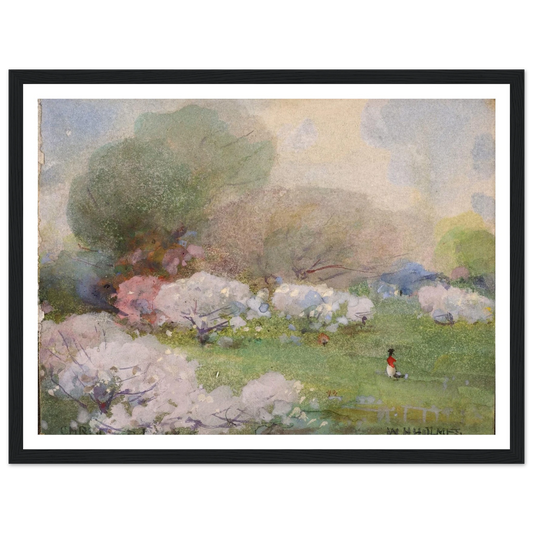 Cherry Blossoms Art Print | William Henry Holmes - Framed Poster - 30x40 cm / 12x16″ - Black frame