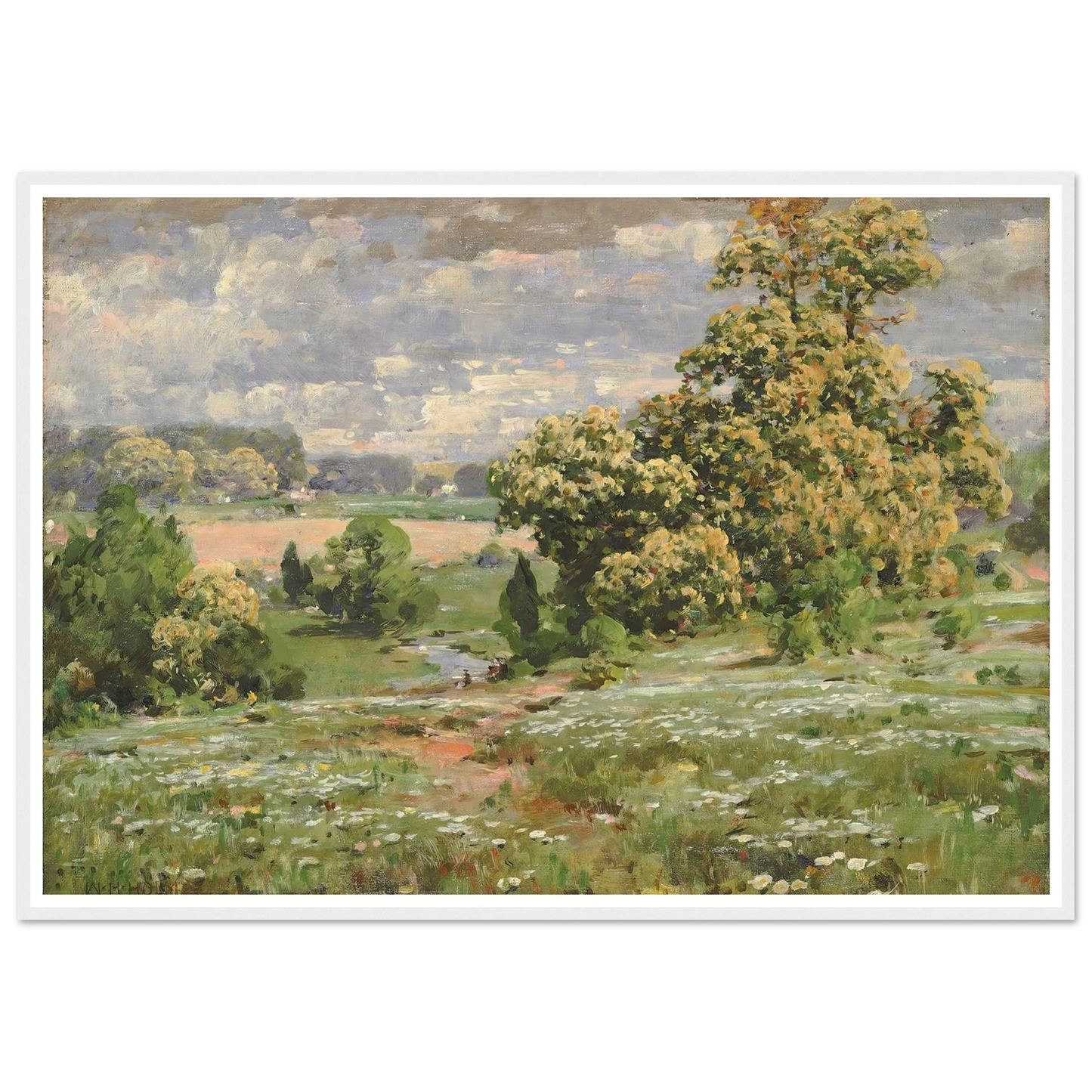 Chestnut Trees In Bloom Art Print | William Henry Holmes - Framed Poster - 30x40 cm / 12x16″ - Black frame
