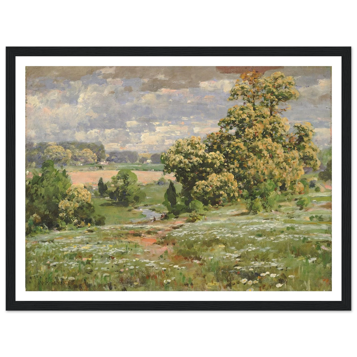 Chestnut Trees In Bloom Art Print | William Henry Holmes - Framed Poster - 30x40 cm / 12x16″ - Black frame