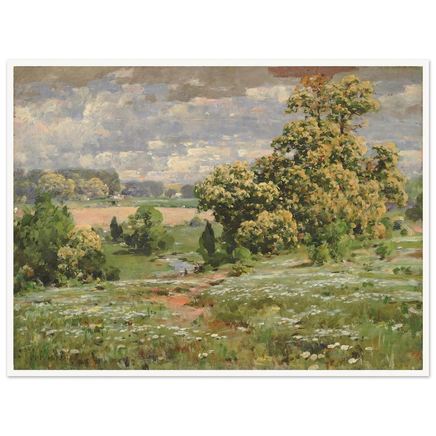 Chestnut Trees In Bloom Art Print | William Henry Holmes - Framed Poster - 30x40 cm / 12x16″ - Black frame