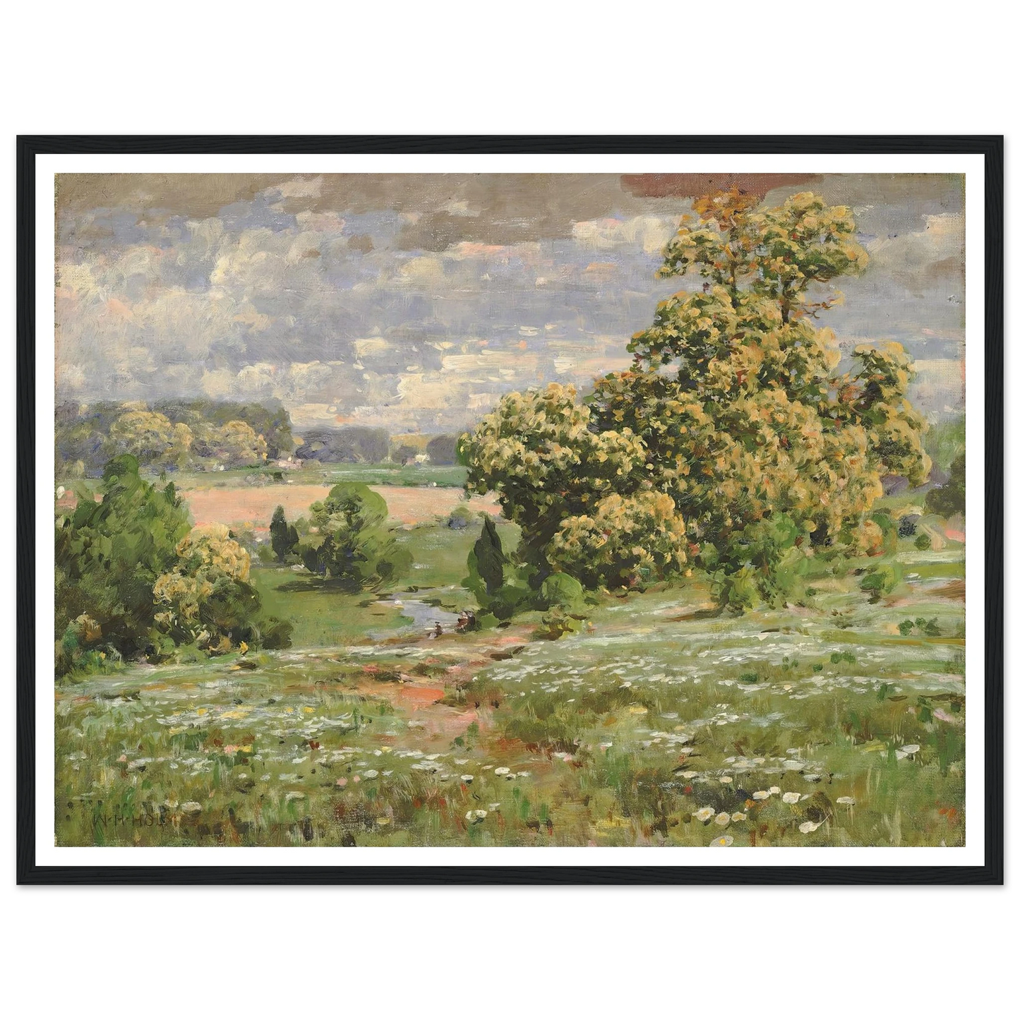 Chestnut Trees In Bloom Art Print | William Henry Holmes - Framed Poster - 30x40 cm / 12x16″ - Black frame