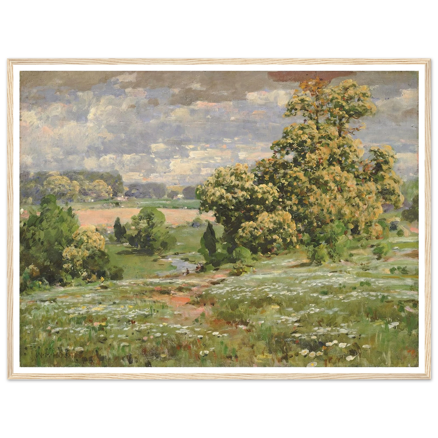Chestnut Trees In Bloom Art Print | William Henry Holmes - Framed Poster - 30x40 cm / 12x16″ - Black frame