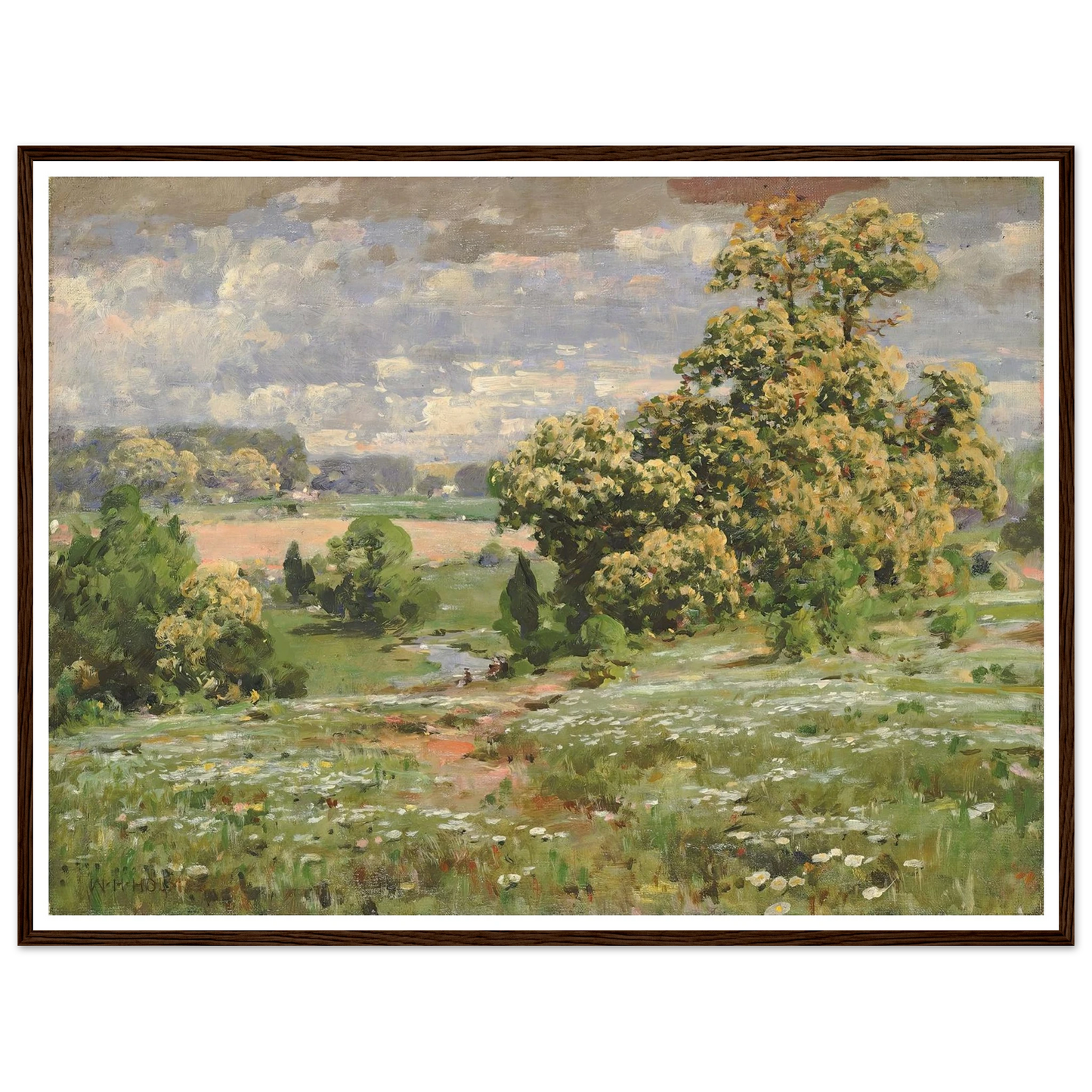 Chestnut Trees In Bloom Art Print | William Henry Holmes - Framed Poster - 30x40 cm / 12x16″ - Black frame