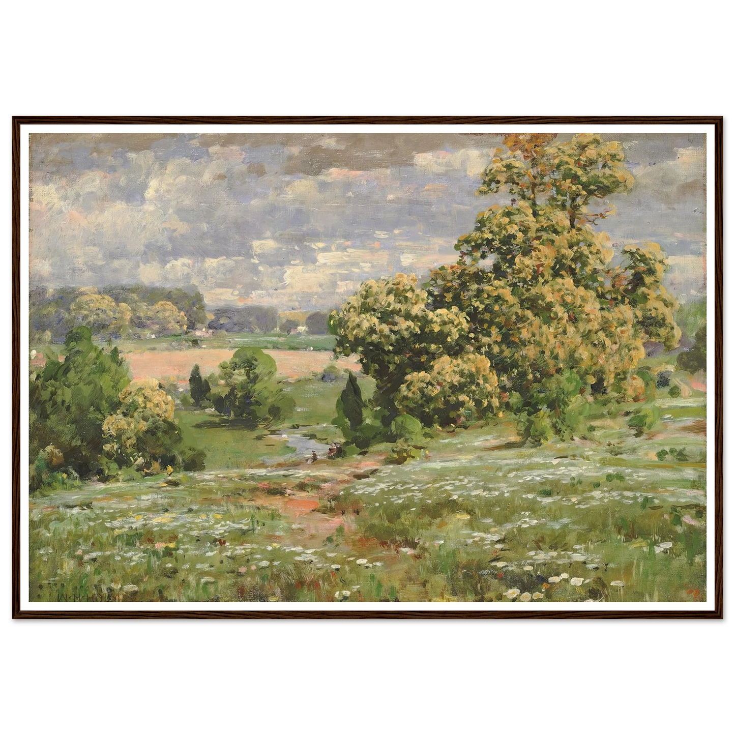 Chestnut Trees In Bloom Art Print | William Henry Holmes - Framed Poster - 30x40 cm / 12x16″ - Black frame