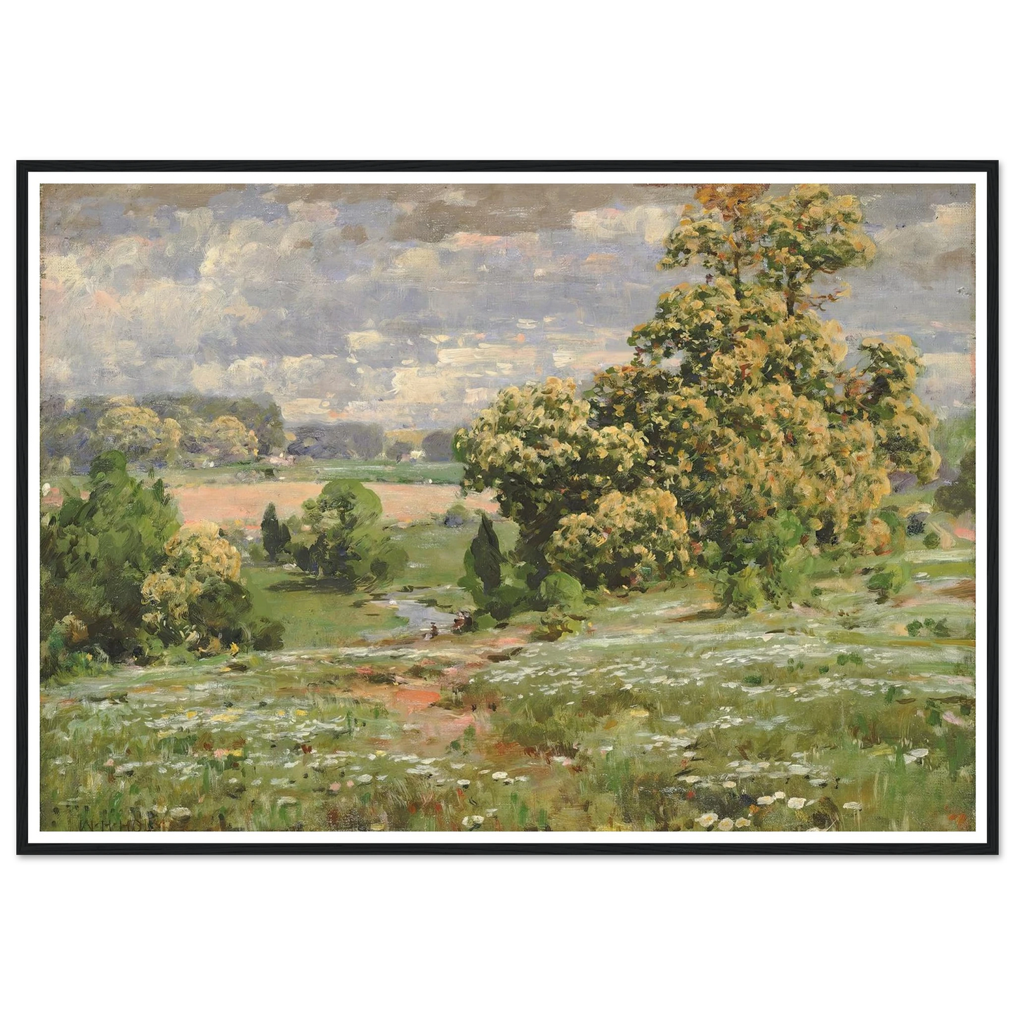 Chestnut Trees In Bloom Art Print | William Henry Holmes - Framed Poster - 30x40 cm / 12x16″ - Black frame
