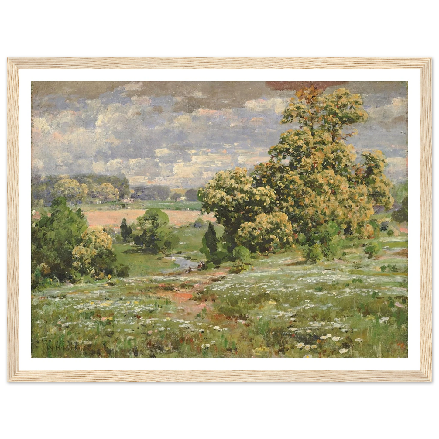 Chestnut Trees In Bloom Art Print | William Henry Holmes - Framed Poster - 30x40 cm / 12x16″ - Black frame