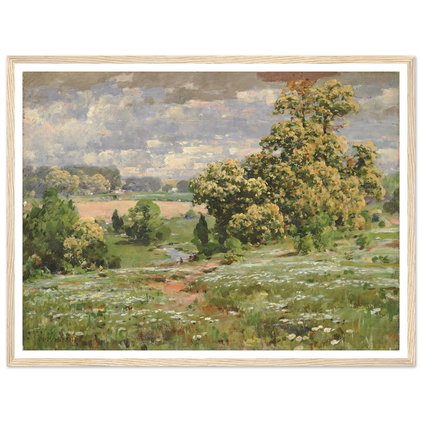 Chestnut Trees In Bloom Art Print | William Henry Holmes - Framed Poster - 30x40 cm / 12x16″ - Black frame