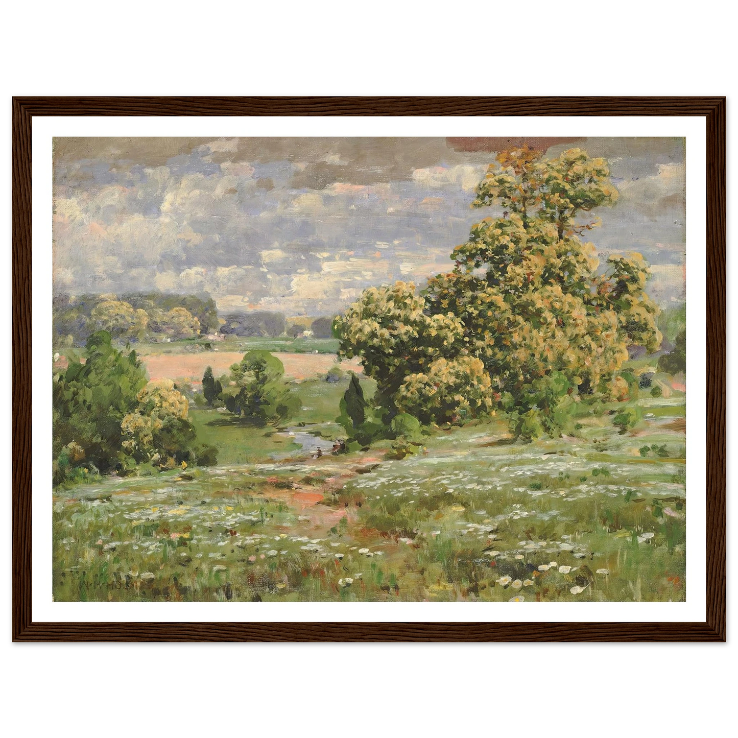 Chestnut Trees In Bloom Art Print | William Henry Holmes - Framed Poster - 30x40 cm / 12x16″ - Black frame