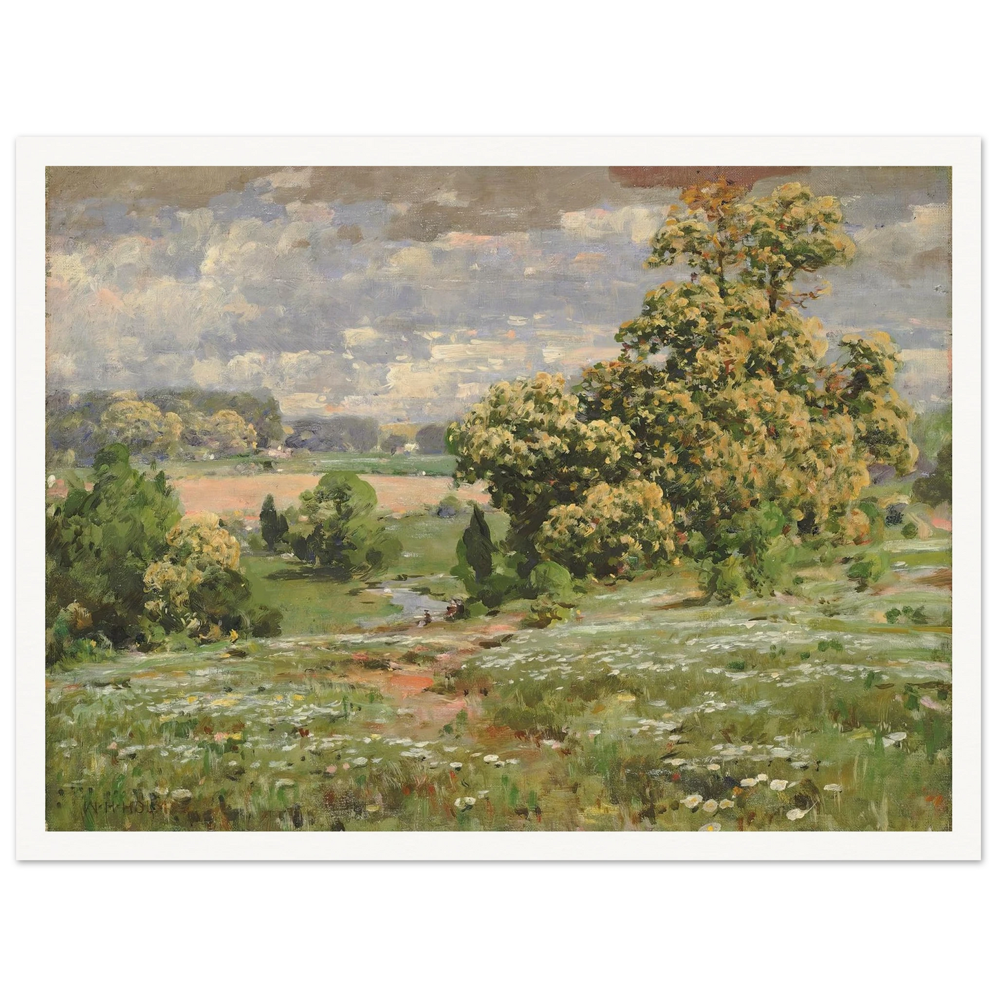 Chestnut Trees In Bloom Art Print | William Henry Holmes - Framed Poster - 30x40 cm / 12x16″ - Black frame