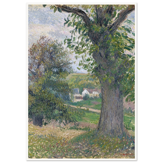 Chestnut Trees in Osny (1883) Art Print | Camille Pissarro - Framed Poster - 30x40 cm / 12x16″ - Black frame