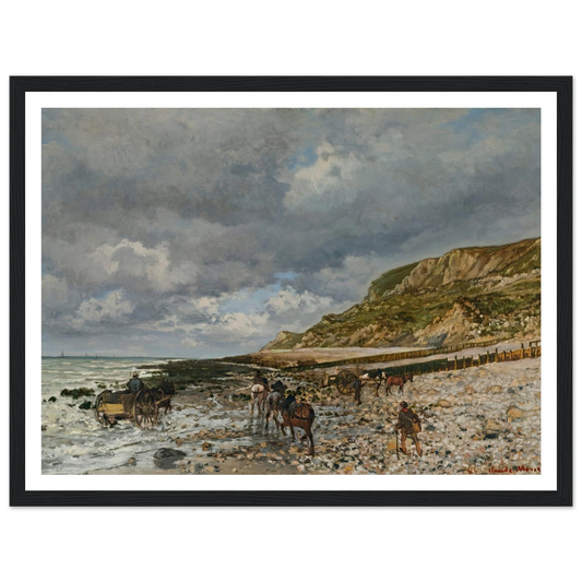 Chevaux À La Pointe De La Hève (1864) Art Print | Claude Monet - Framed Poster - 30x40 cm / 12x16″ - Black frame