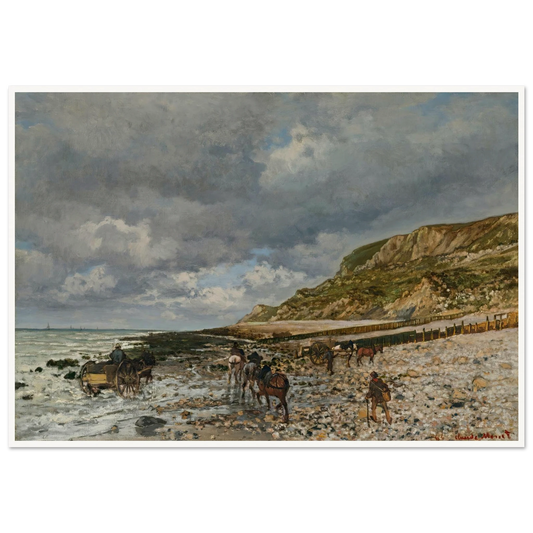 Chevaux À La Pointe De La Hève (1864) Art Print | Claude Monet - Framed Poster - 30x40 cm / 12x16″ - Black frame