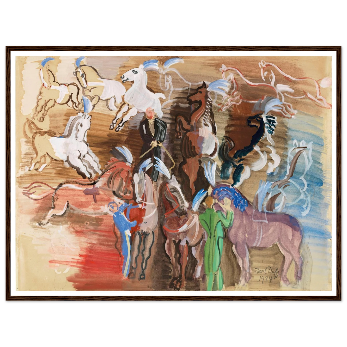 Chevaux de cirque (1924) Art Print | Raoul Dufy - Framed Poster - 30x40 cm / 12x16″ - Black frame