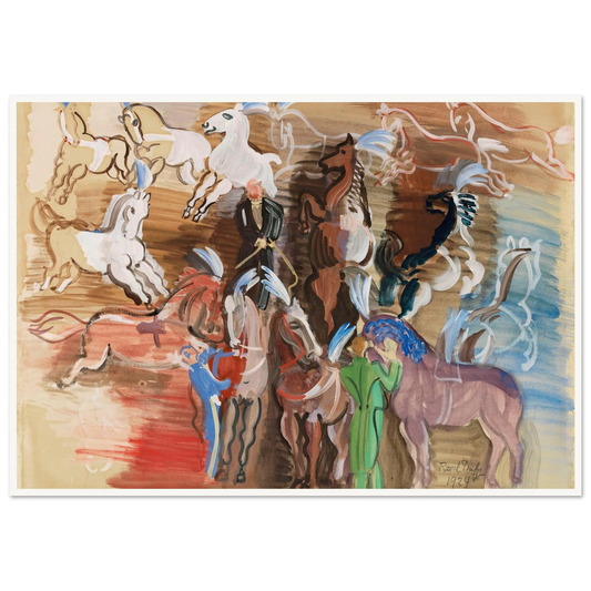 Chevaux de cirque (1924) Art Print | Raoul Dufy - Framed Poster - 30x40 cm / 12x16″ - Black frame