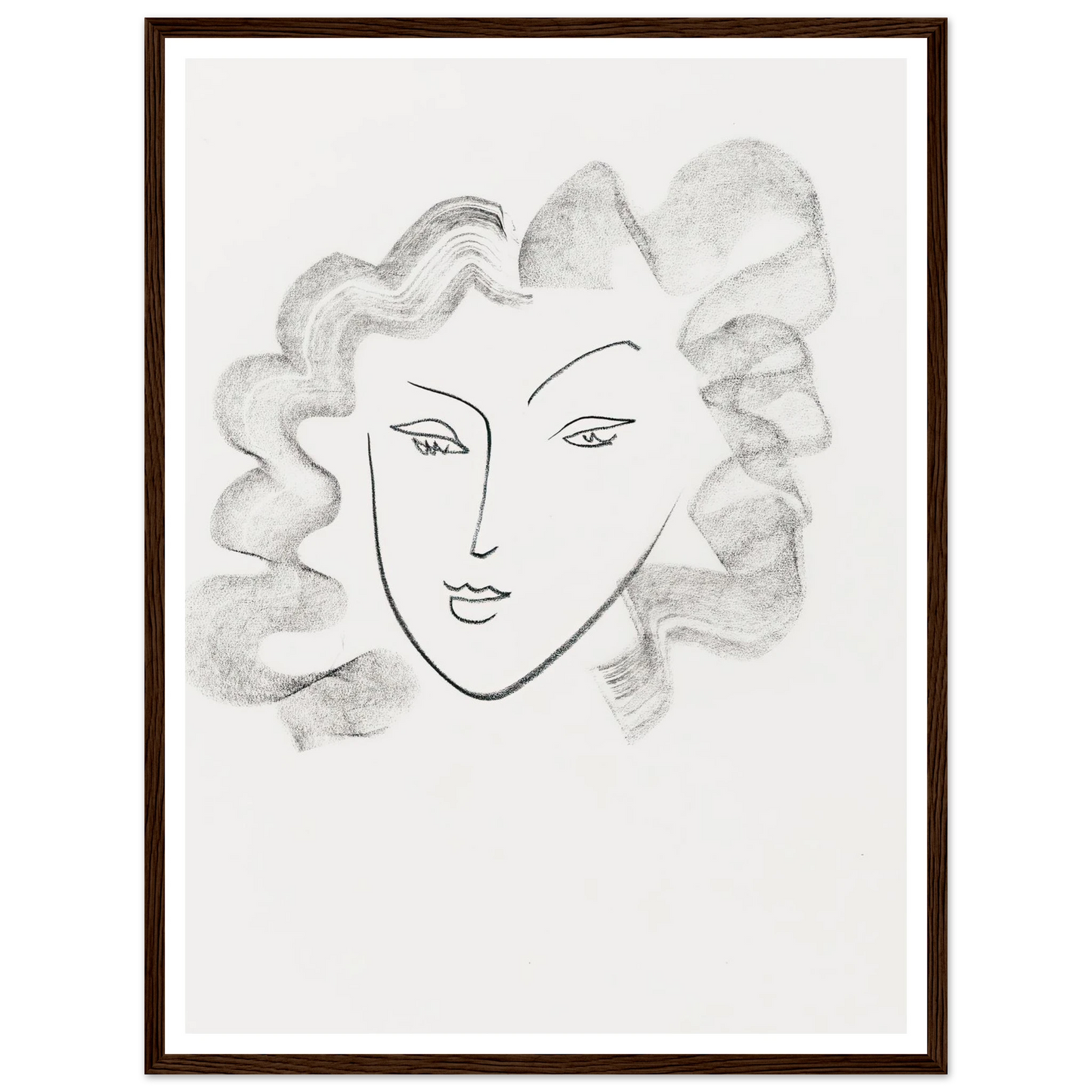 Chevelure ruban de fumée (1942) Art Print | Henri Matisse - Framed Poster - 30x40 cm / 12x16″ - Black frame