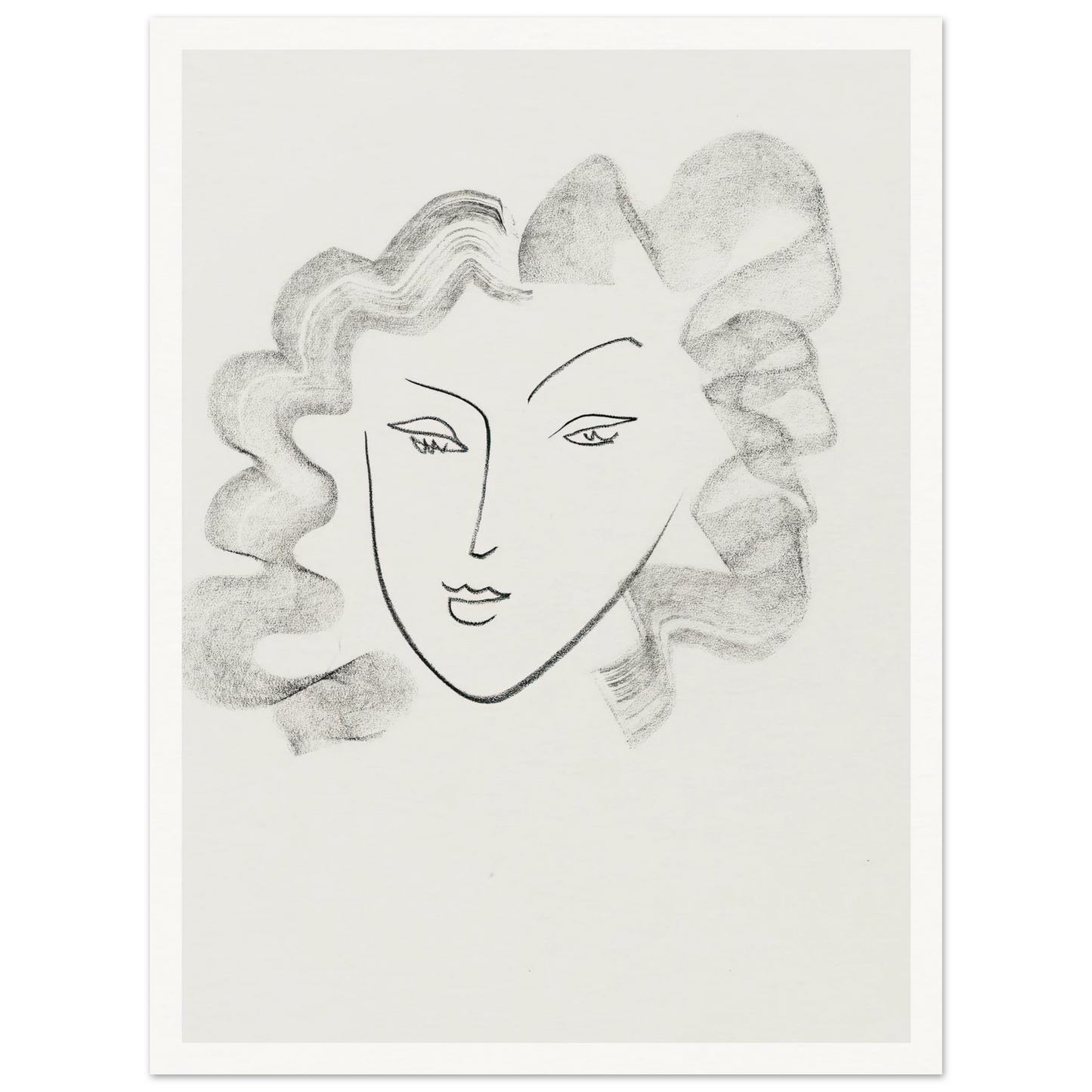 Chevelure ruban de fumée (1942) Art Print | Henri Matisse - Framed Poster - 30x40 cm / 12x16″ - Black frame