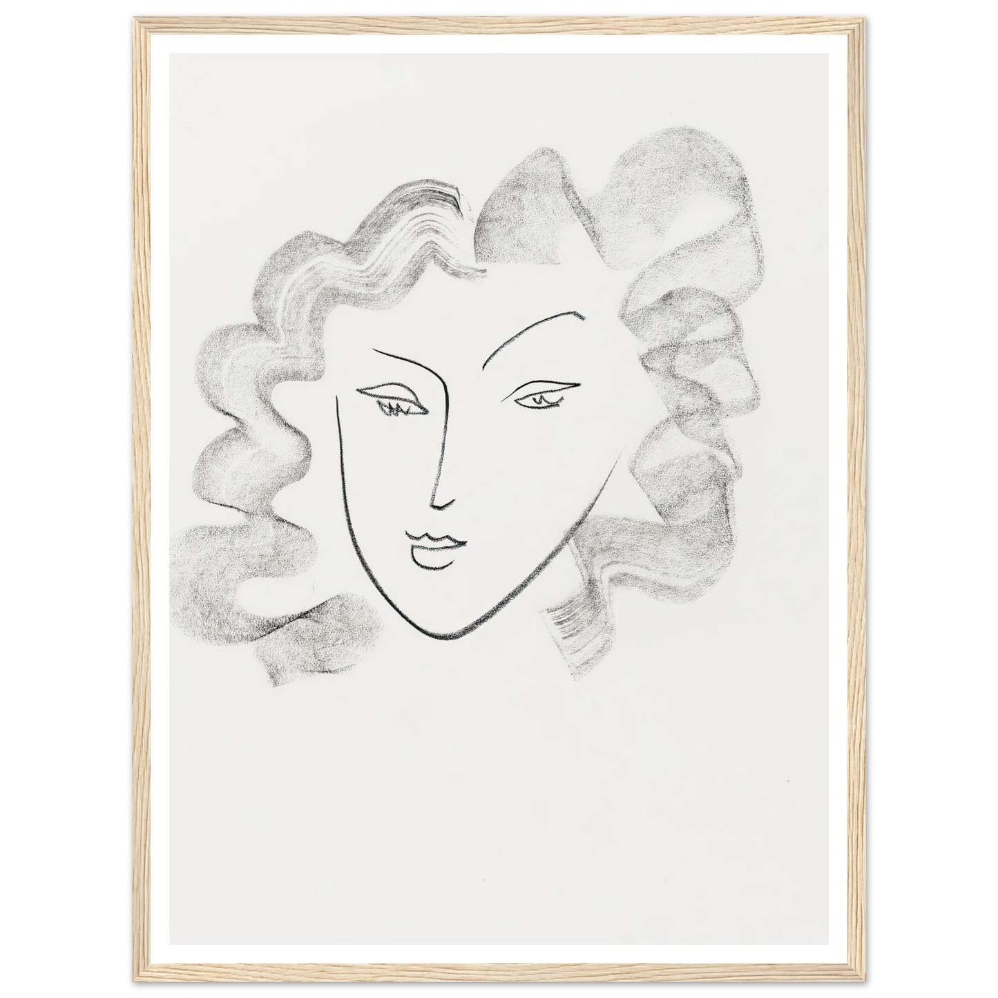 Chevelure ruban de fumée (1942) Art Print | Henri Matisse - Framed Poster - 30x40 cm / 12x16″ - Black frame