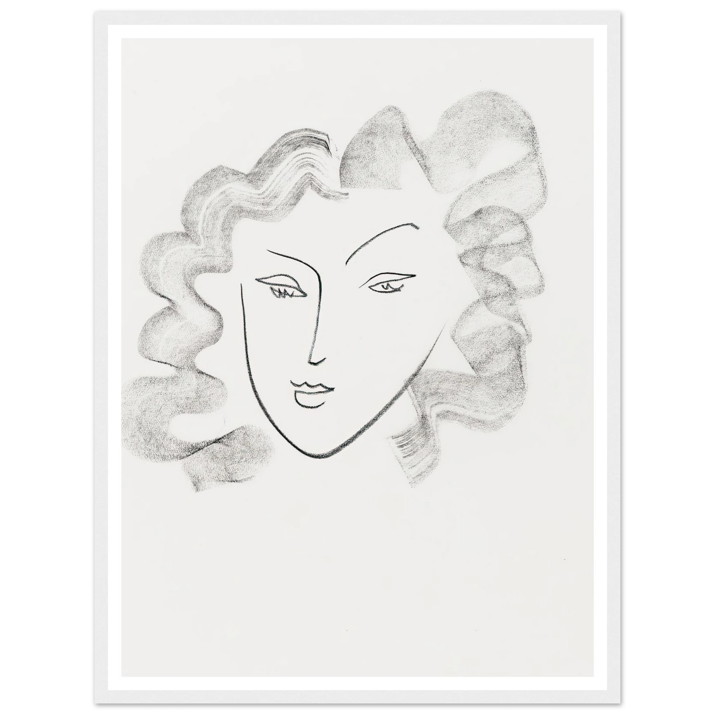 Chevelure ruban de fumée (1942) Art Print | Henri Matisse - Framed Poster - 30x40 cm / 12x16″ - Black frame