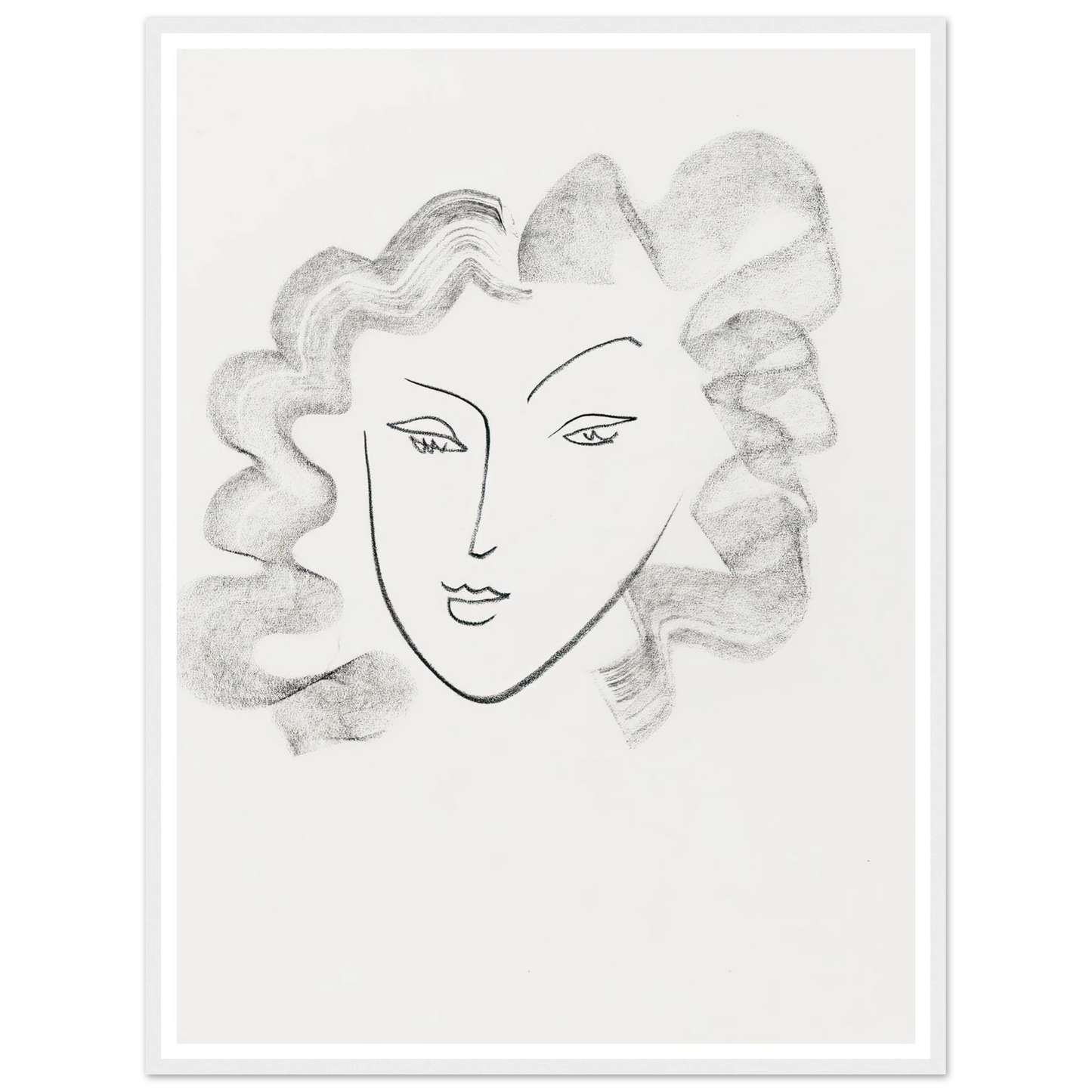 Chevelure ruban de fumée (1942) Art Print | Henri Matisse - Framed Poster - 30x40 cm / 12x16″ - Black frame