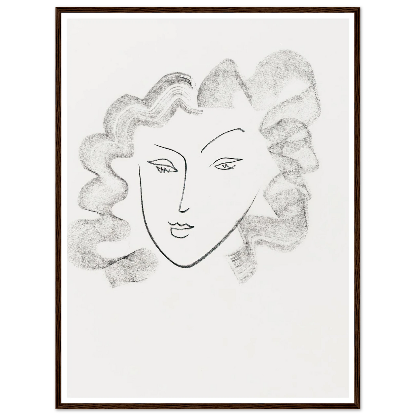 Chevelure ruban de fumée (1942) Art Print | Henri Matisse - Framed Poster - 30x40 cm / 12x16″ - Black frame