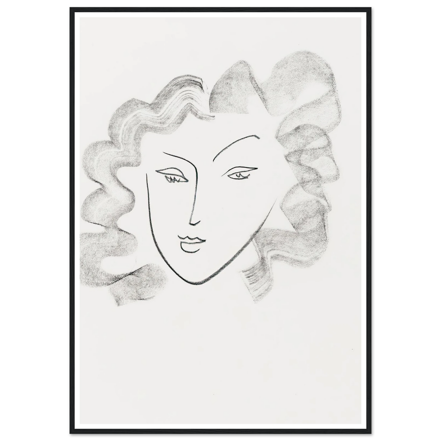 Chevelure ruban de fumée (1942) Art Print | Henri Matisse - Framed Poster - 30x40 cm / 12x16″ - Black frame