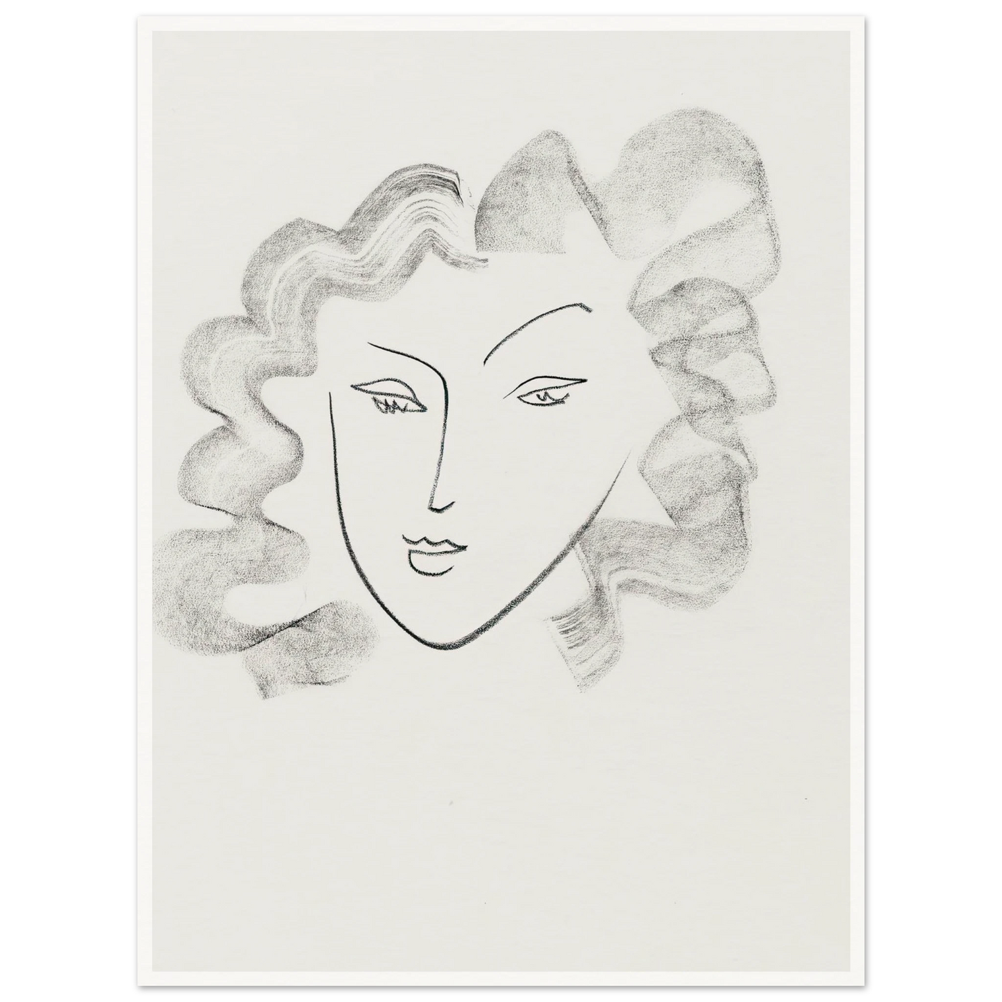 Chevelure ruban de fumée (1942) Art Print | Henri Matisse - Framed Poster - 30x40 cm / 12x16″ - Black frame