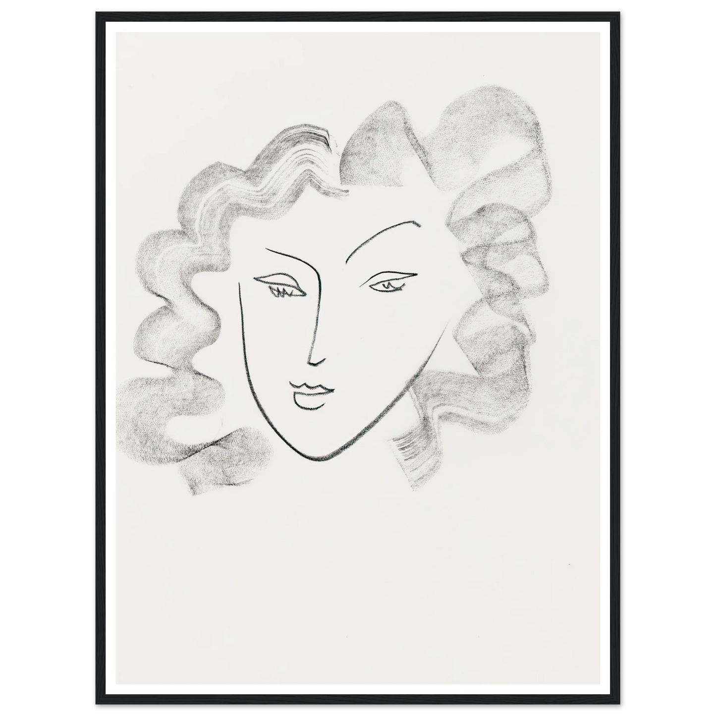 Chevelure ruban de fumée (1942) Art Print | Henri Matisse - Framed Poster - 30x40 cm / 12x16″ - Black frame