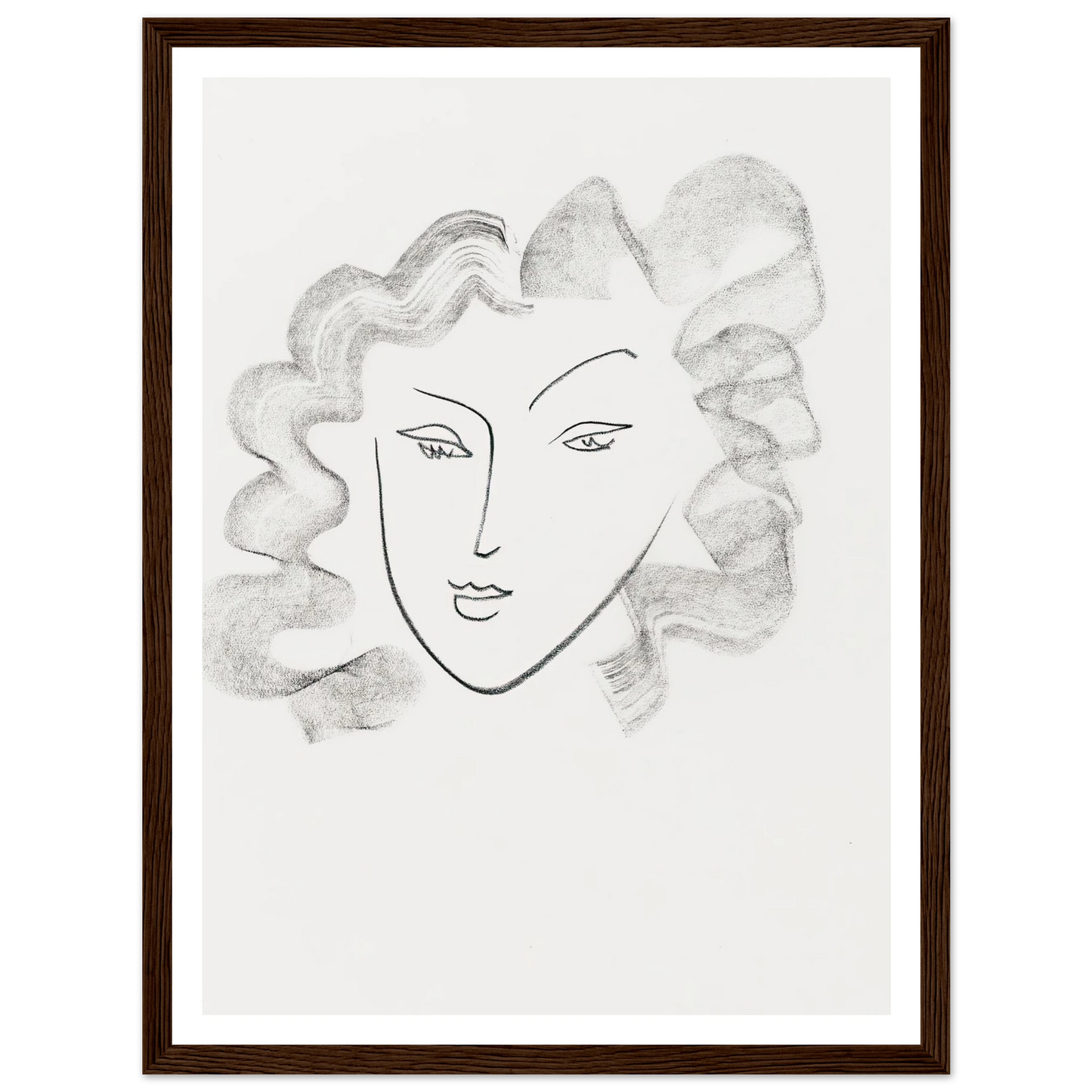 Chevelure ruban de fumée (1942) Art Print | Henri Matisse - Framed Poster - 30x40 cm / 12x16″ - Black frame