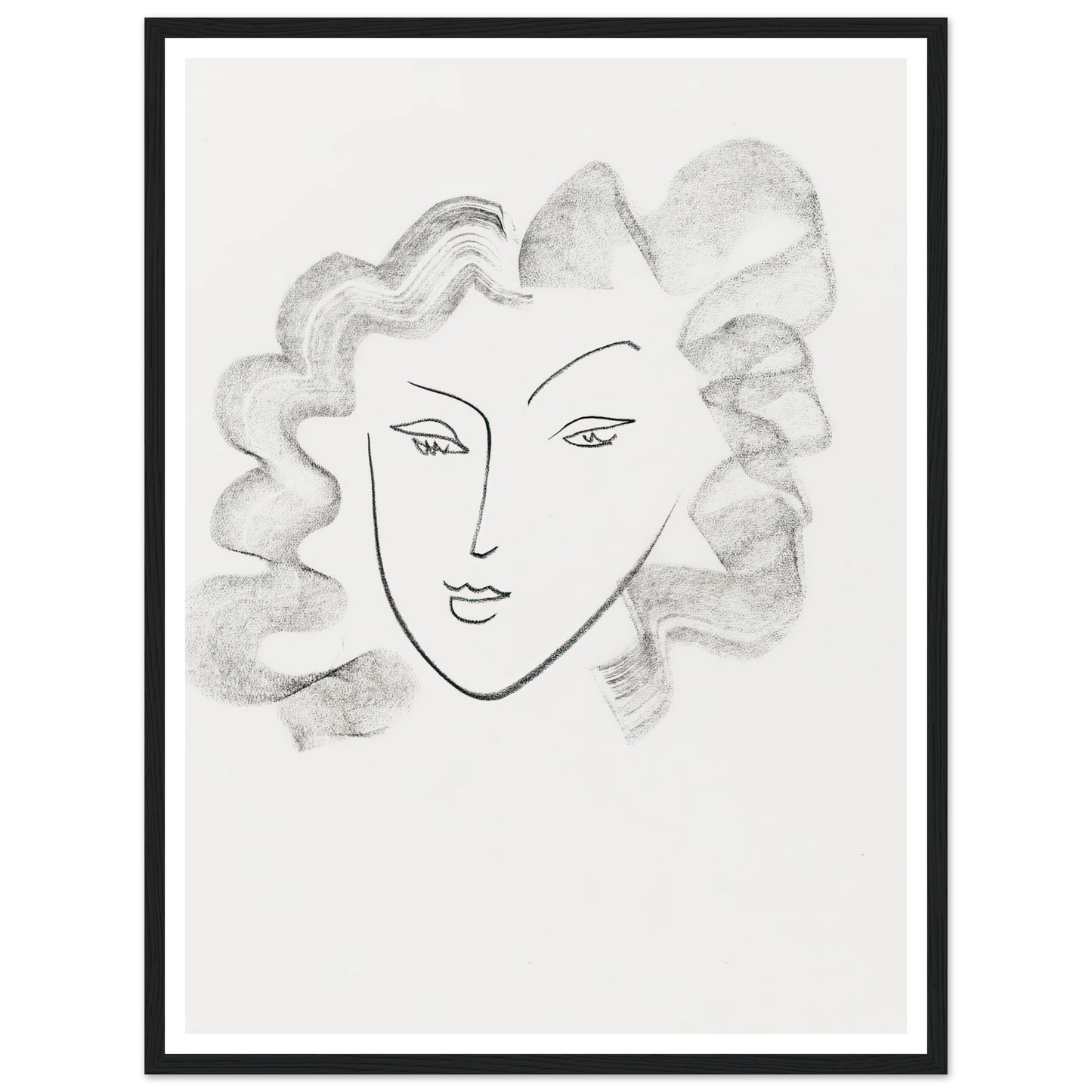 Chevelure ruban de fumée (1942) Art Print | Henri Matisse - Framed Poster - 30x40 cm / 12x16″ - Black frame