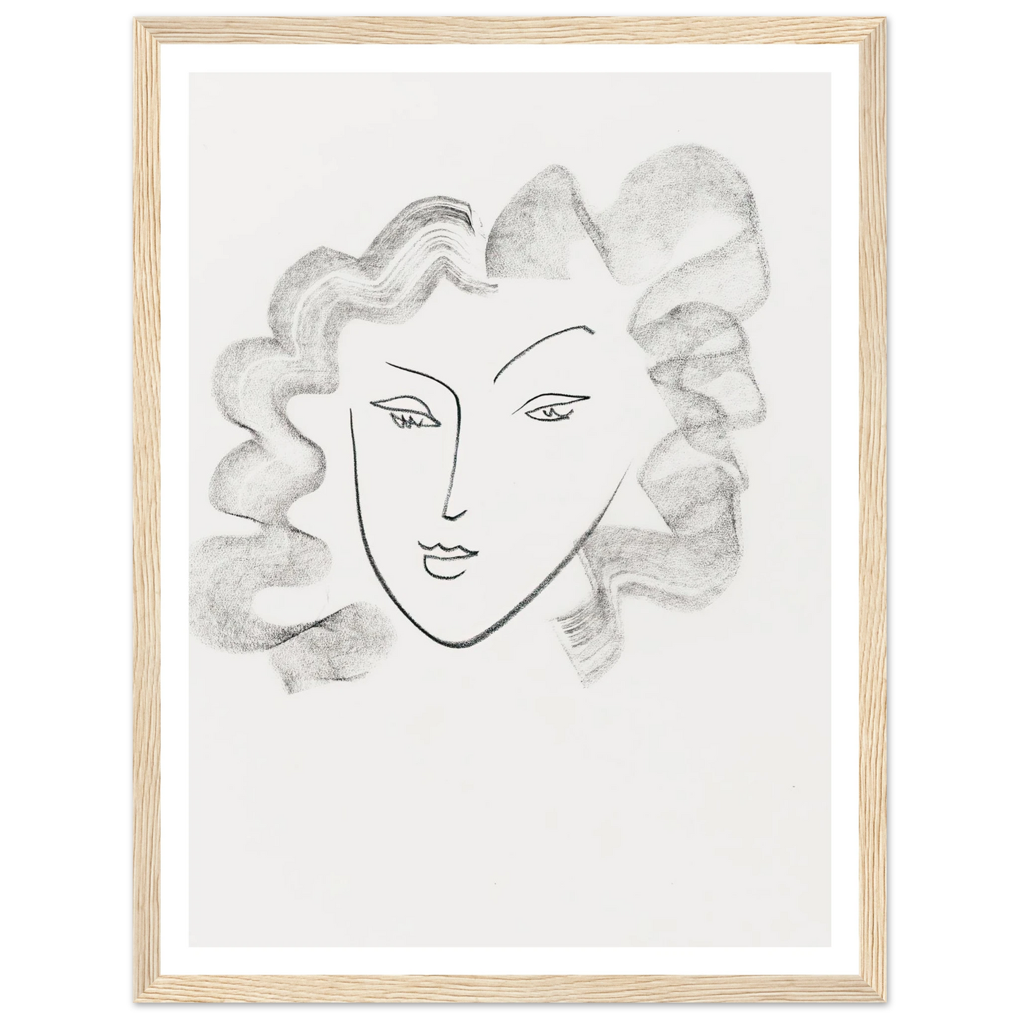 Chevelure ruban de fumée (1942) Art Print | Henri Matisse - Framed Poster - 30x40 cm / 12x16″ - Black frame