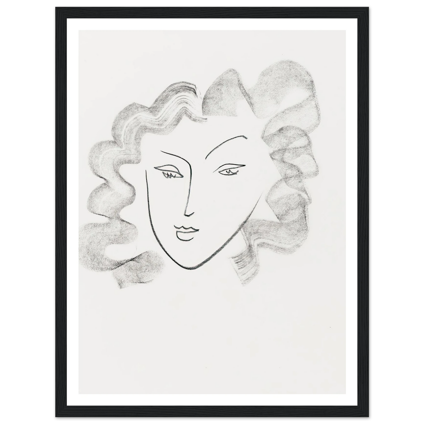 Chevelure ruban de fumée (1942) Art Print | Henri Matisse - Framed Poster - 30x40 cm / 12x16″ - Black frame