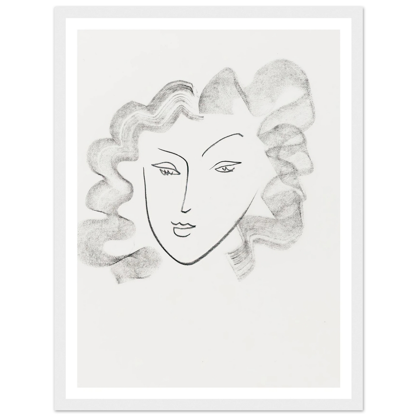Chevelure ruban de fumée (1942) Art Print | Henri Matisse - Framed Poster - 30x40 cm / 12x16″ - Black frame