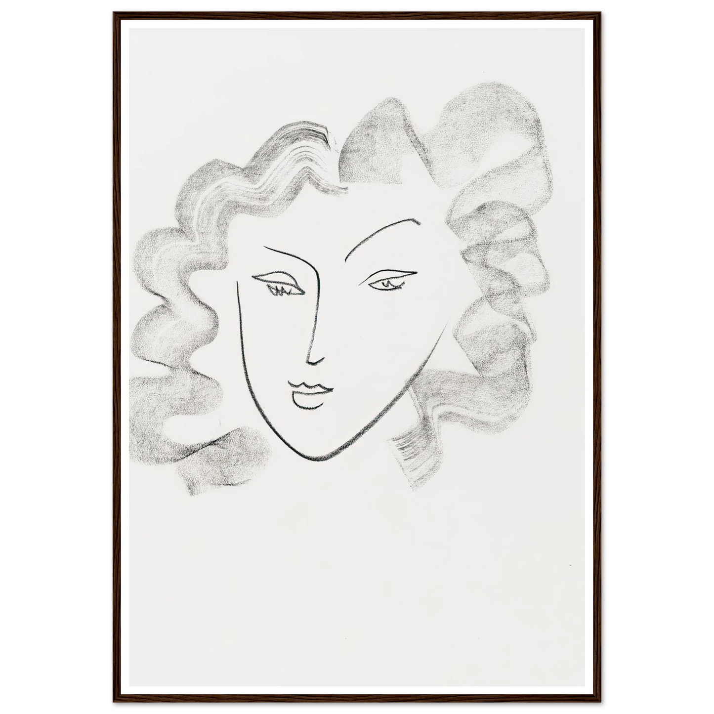 Chevelure ruban de fumée (1942) Art Print | Henri Matisse - Framed Poster - 30x40 cm / 12x16″ - Black frame