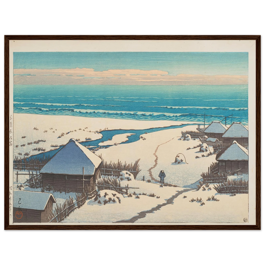 Chiba ken Onjuku (Onjuku, Chiba Prefecture) (1950) Art Print | Kawase Hasui - Framed Poster - 30x40 cm / 12x16″ - Black frame