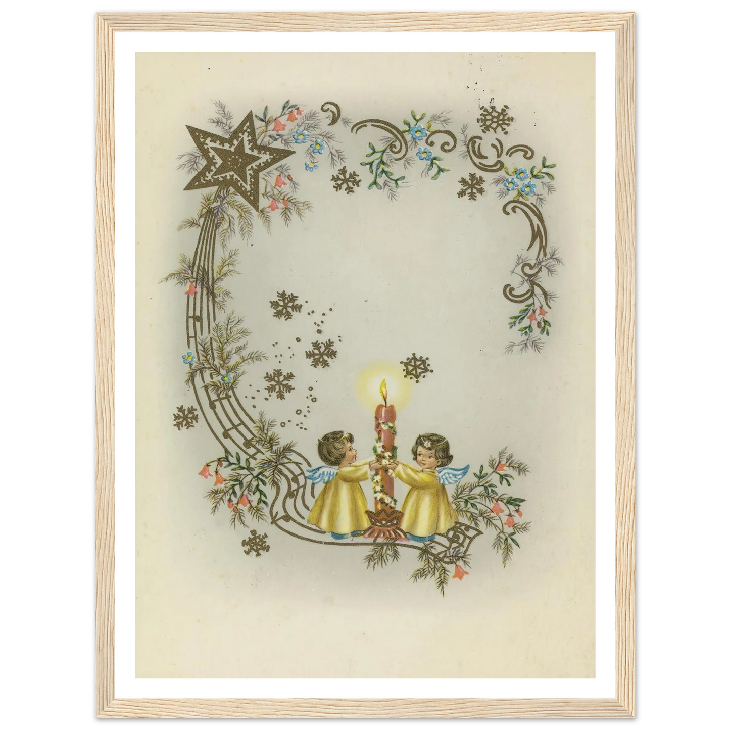 Children By The Christmas Light - Framed Poster - 30x40 cm / 12x16″ - Black frame
