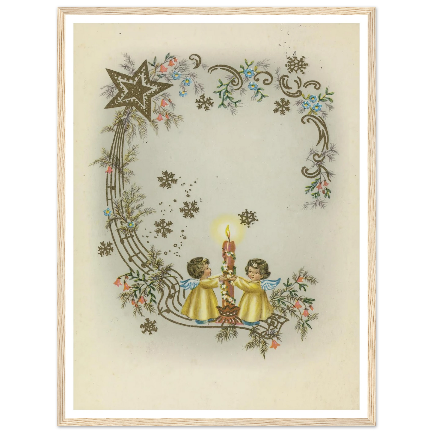 Children By The Christmas Light - Framed Poster - 30x40 cm / 12x16″ - Black frame