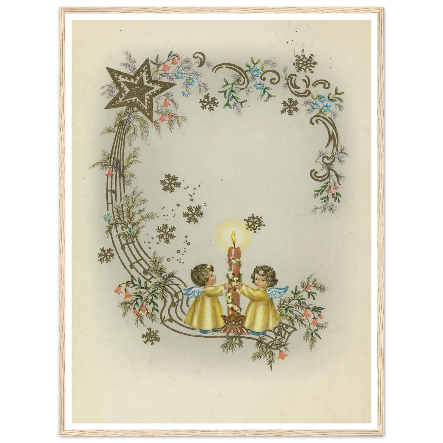Children By The Christmas Light - Framed Poster - 30x40 cm / 12x16″ - Black frame