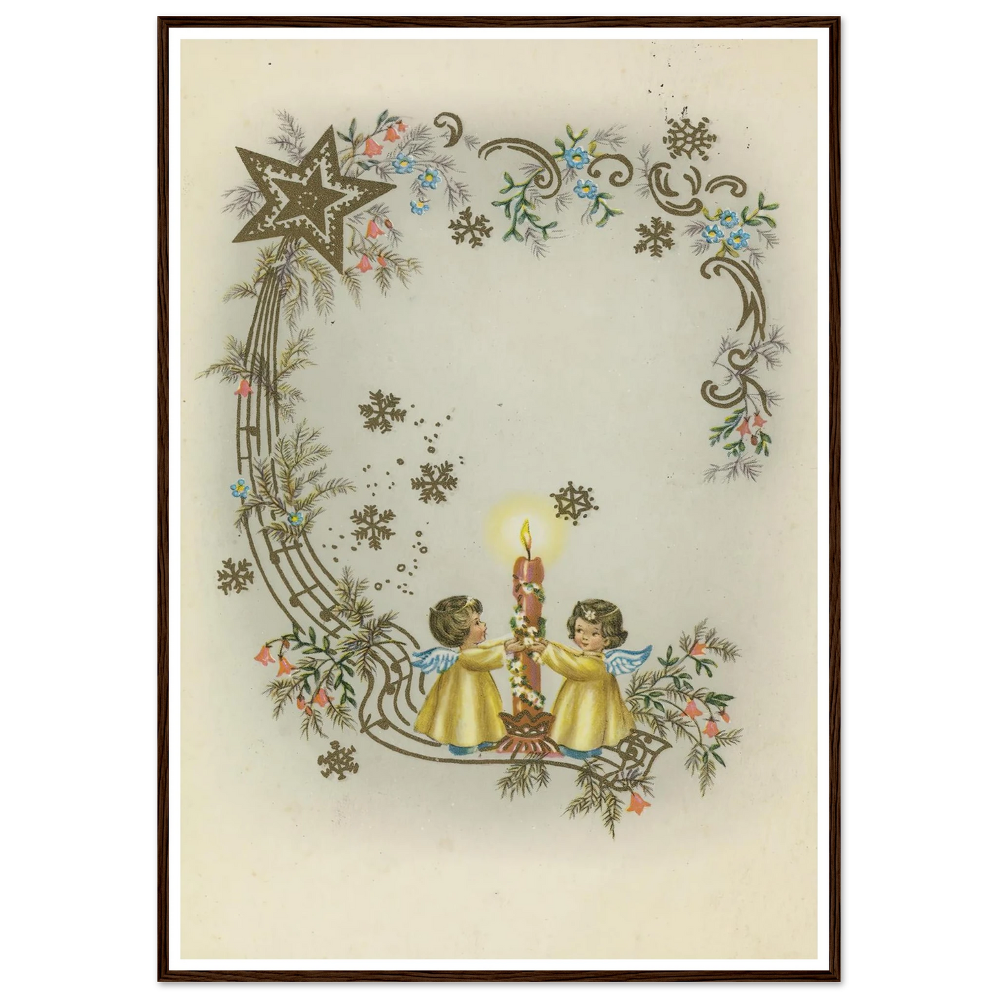 Children By The Christmas Light - Framed Poster - 30x40 cm / 12x16″ - Black frame