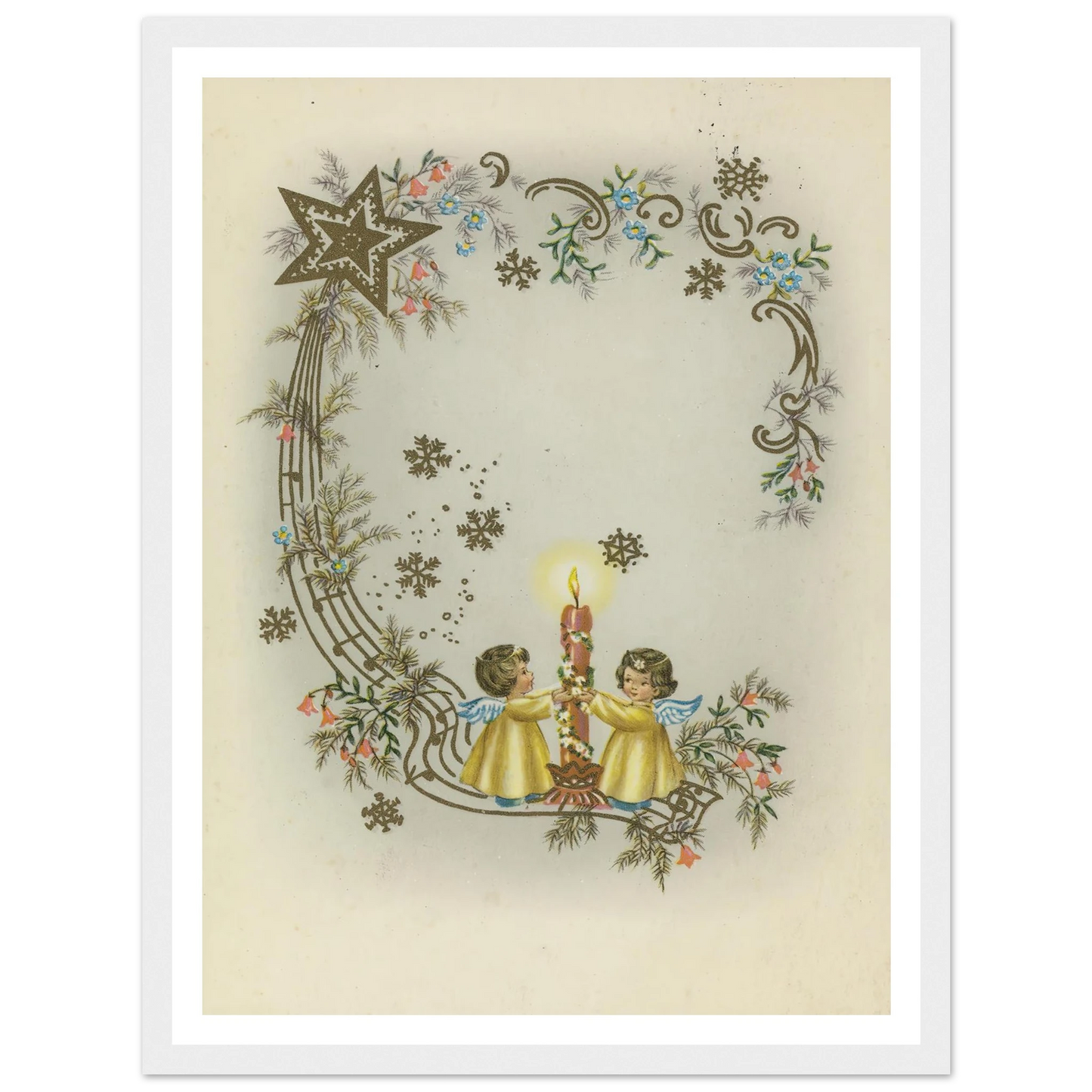 Children By The Christmas Light - Framed Poster - 30x40 cm / 12x16″ - Black frame