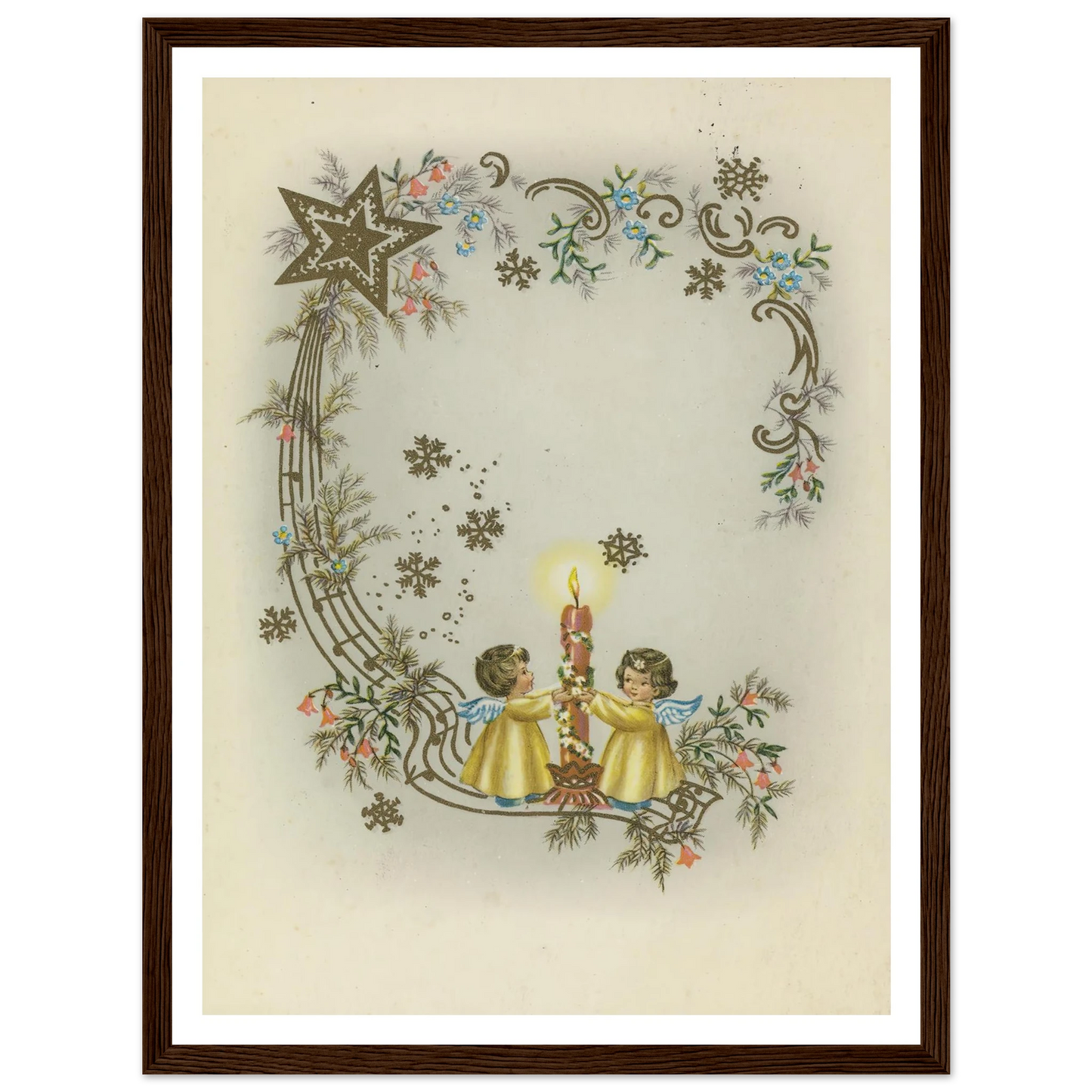 Children By The Christmas Light - Framed Poster - 30x40 cm / 12x16″ - Black frame