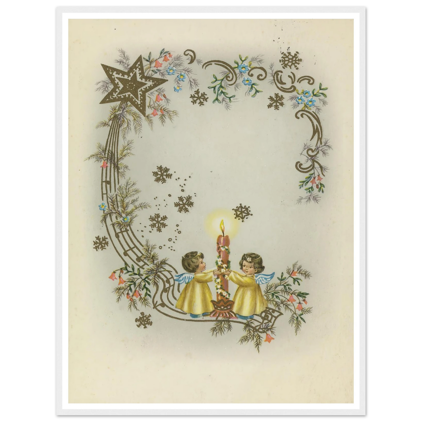 Children By The Christmas Light - Framed Poster - 30x40 cm / 12x16″ - Black frame