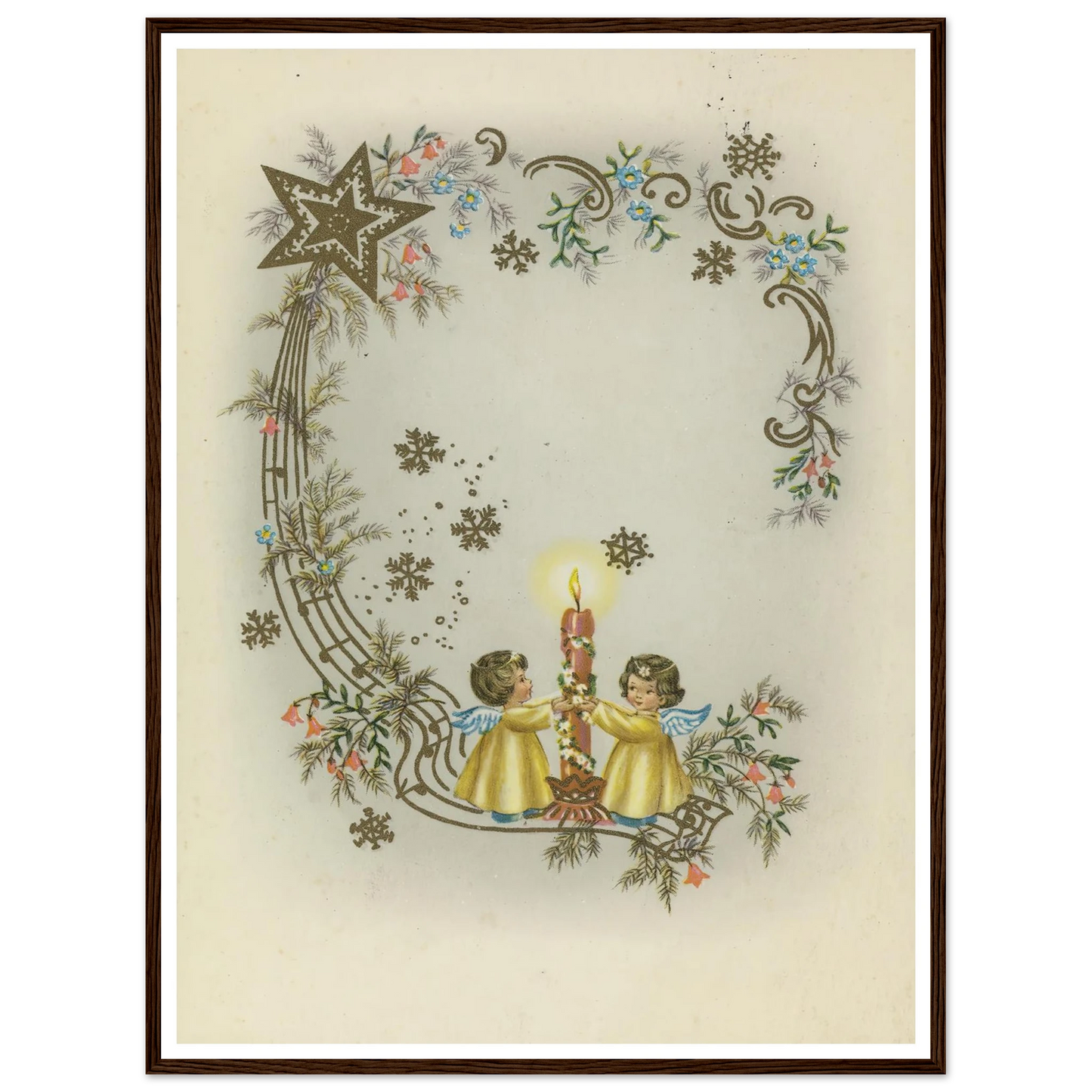 Children By The Christmas Light - Framed Poster - 30x40 cm / 12x16″ - Black frame