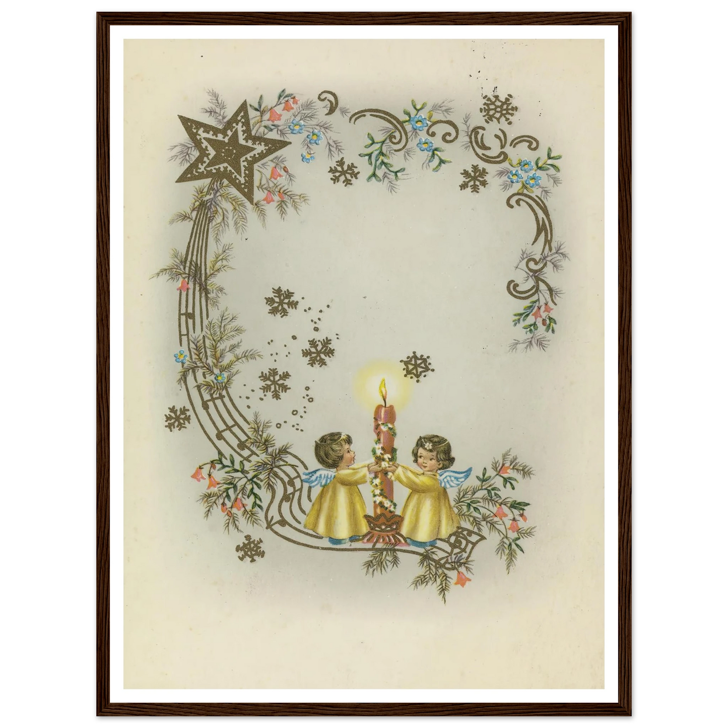 Children By The Christmas Light - Framed Poster - 30x40 cm / 12x16″ - Black frame