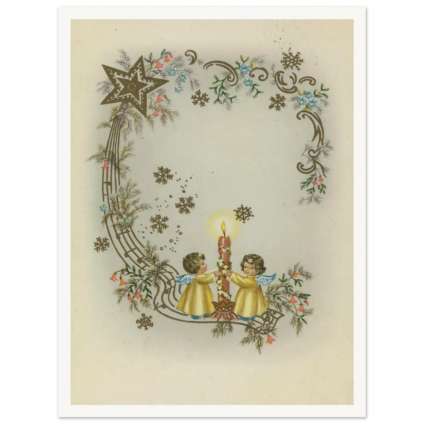 Children By The Christmas Light - Framed Poster - 30x40 cm / 12x16″ - Black frame