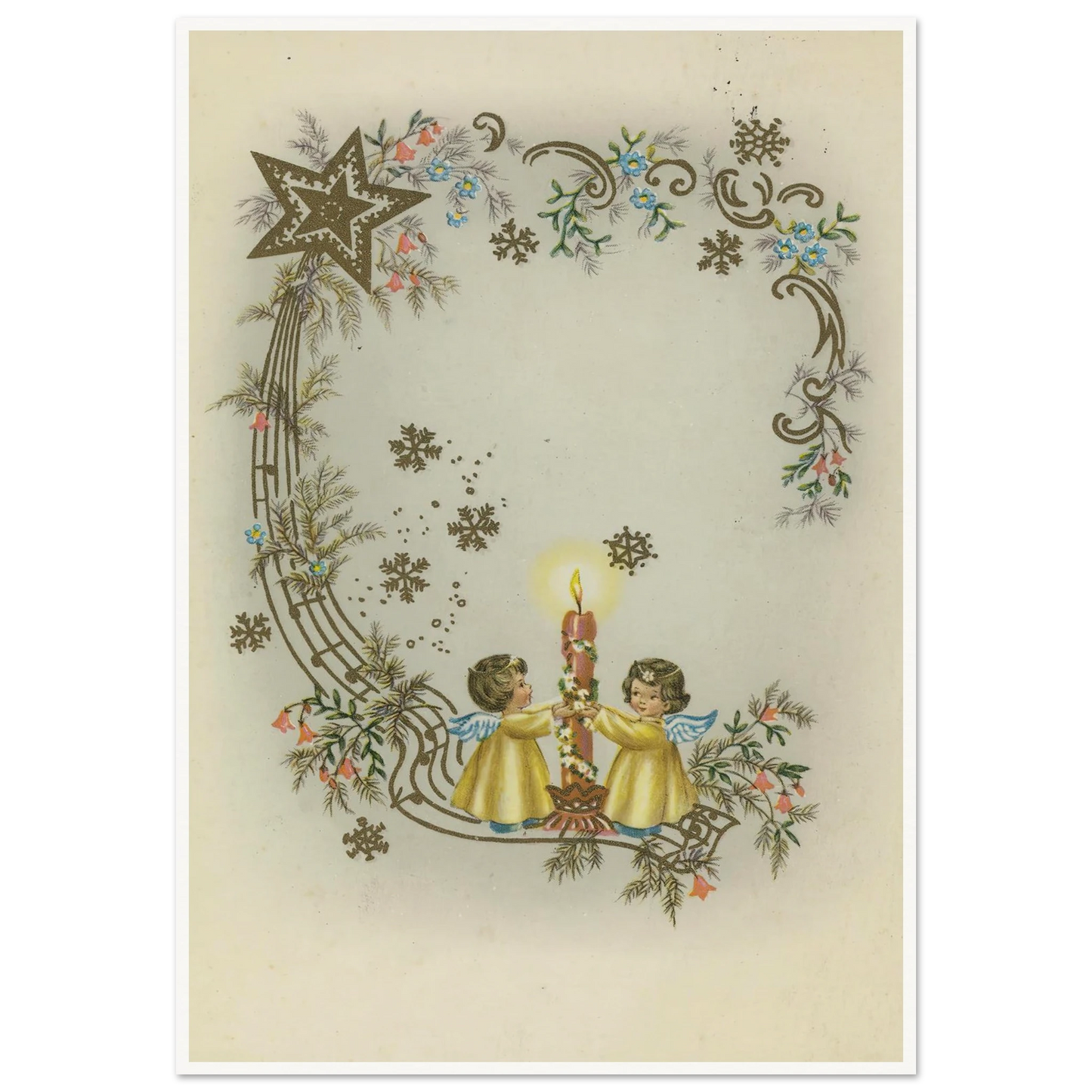 Children By The Christmas Light - Framed Poster - 30x40 cm / 12x16″ - Black frame