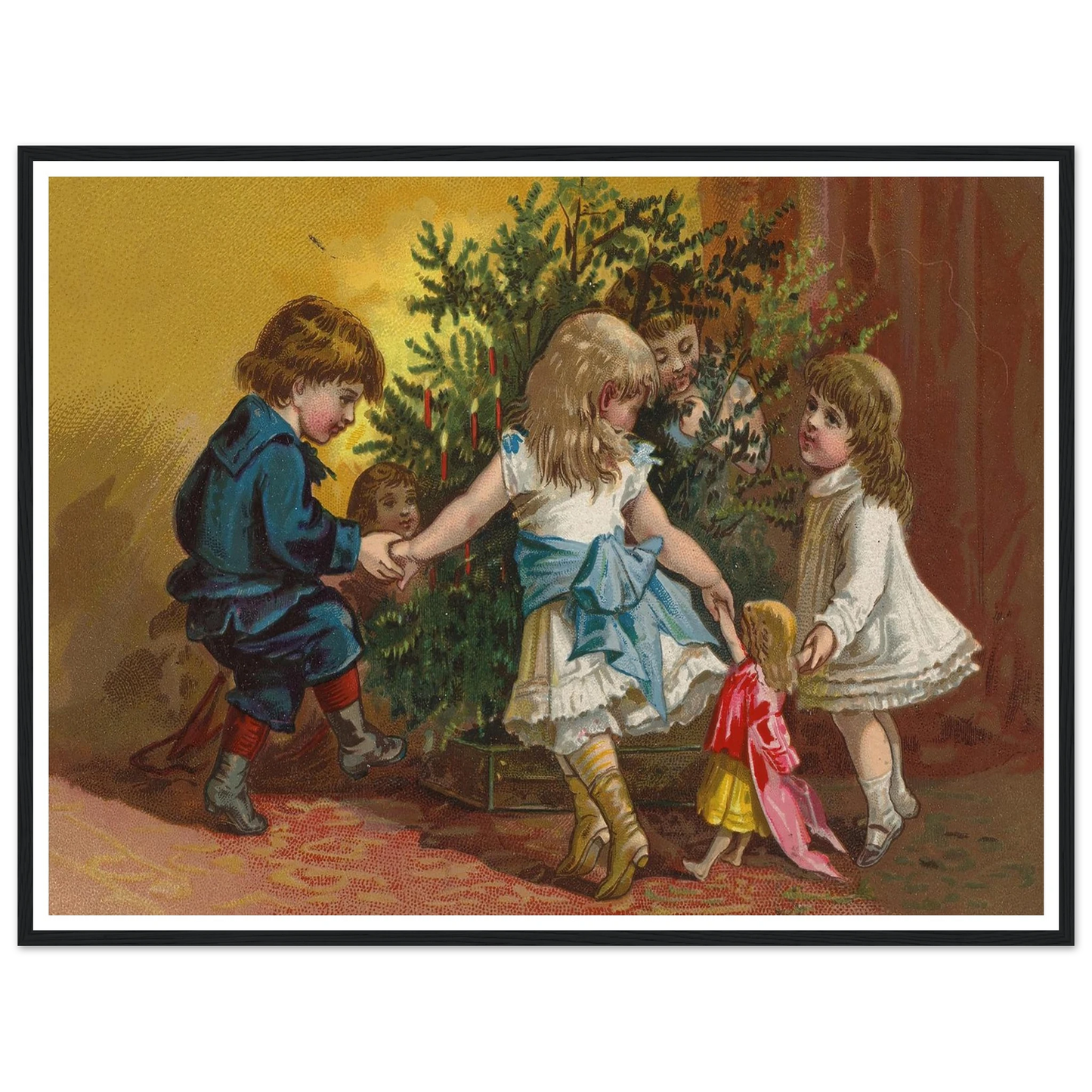 Children Circle Of Friends - Framed Poster - 30x40 cm / 12x16″ - Black frame