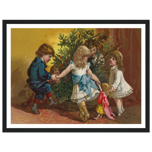 Children Circle Of Friends - Framed Poster - 30x40 cm / 12x16″ - Black frame