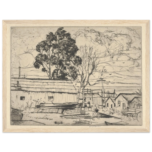 Chinatown–Monterey (1915) Art Print | Ernest Haskell - Framed Poster - 30x40 cm / 12x16″ - Black frame