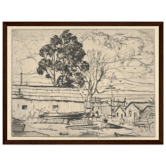 Chinatown–Monterey (1915) Art Print | Ernest Haskell - Framed Poster - 30x40 cm / 12x16″ - Black frame