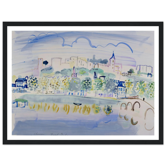 Chinon (Quinone) (1938) Art Print | Raoul Dufy - Framed Poster - 30x40 cm / 12x16″ - Black frame